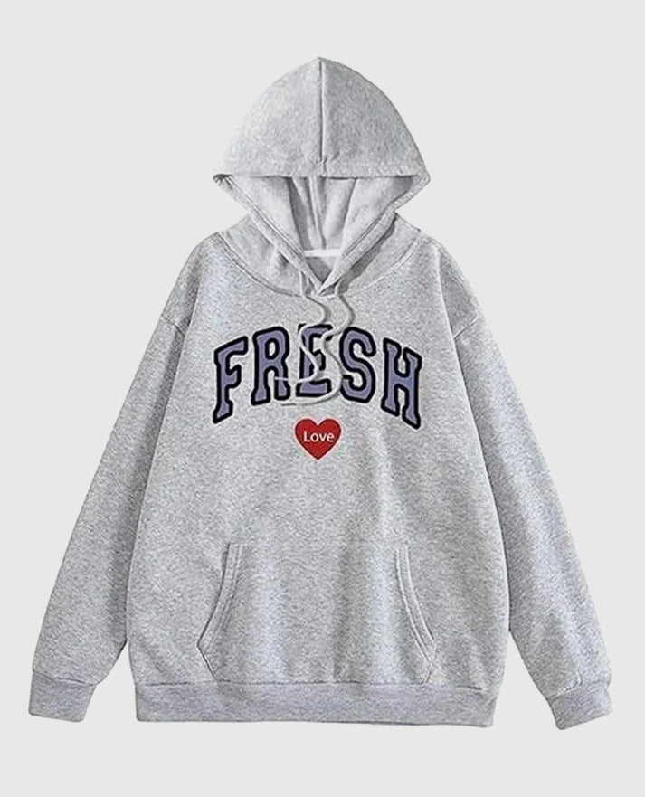Fresh Love Unisex Pull-Over Grey Hoodie