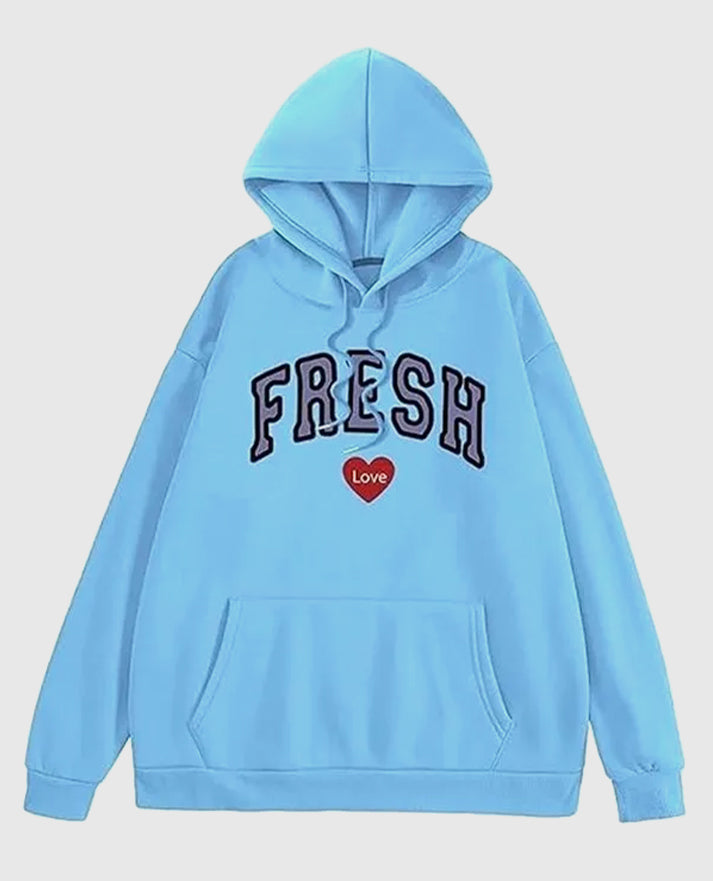 Fresh Love Unisex Pull-Over Light blue  Hoodie