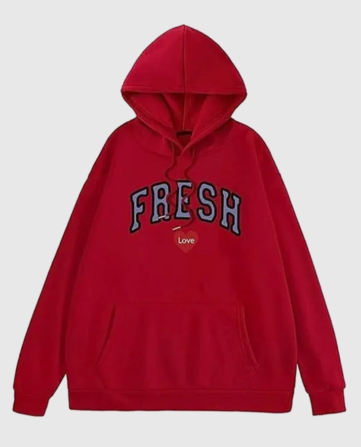 Fresh Love Unisex Pull-Over Red Hoodie