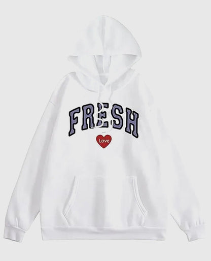 Fresh Love Unisex Pull-Over White Hoodie