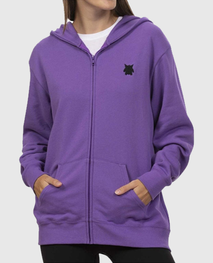 Gengar Themed French Terry Zip-Up Hoodie