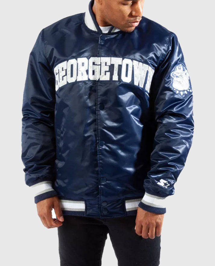 Georgetown Starter Blue Varsity Jacket