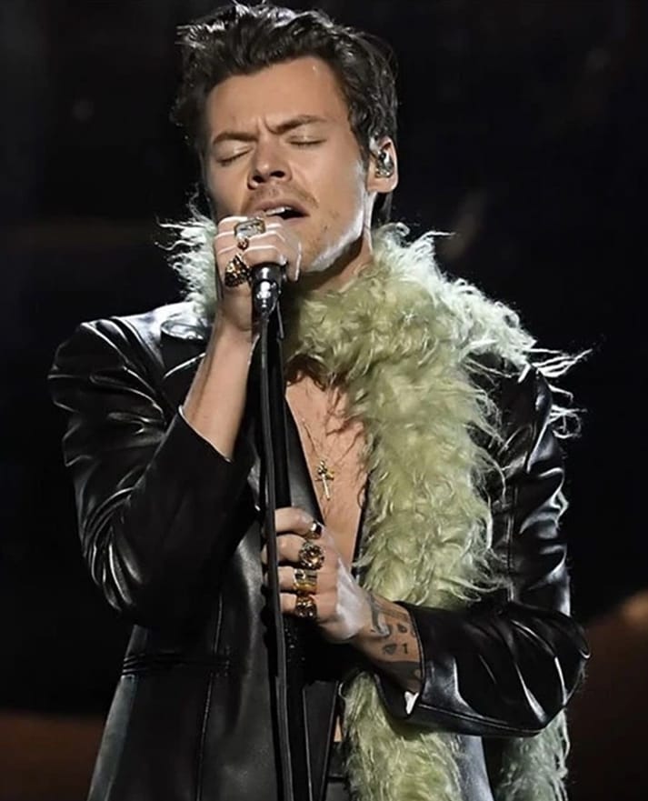 Grammy Awards 2021 Harry Styles Leather Blazer