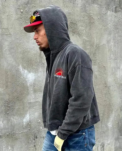 Gv Gallery Raspberry Hills Zip-Up Black Hoodie