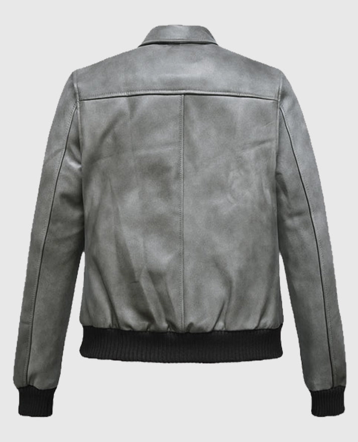 Harbor Gray Kendall Jenner Bomber Jacket