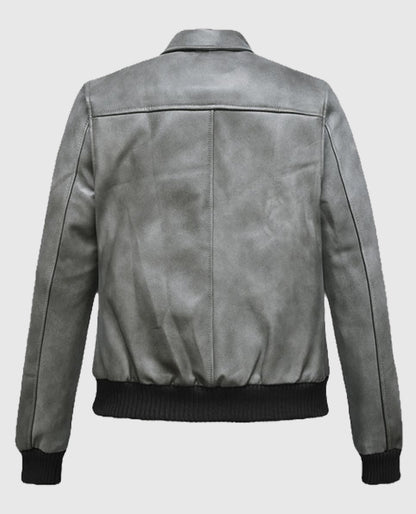 Harbor Gray Kendall Jenner Bomber Jacket