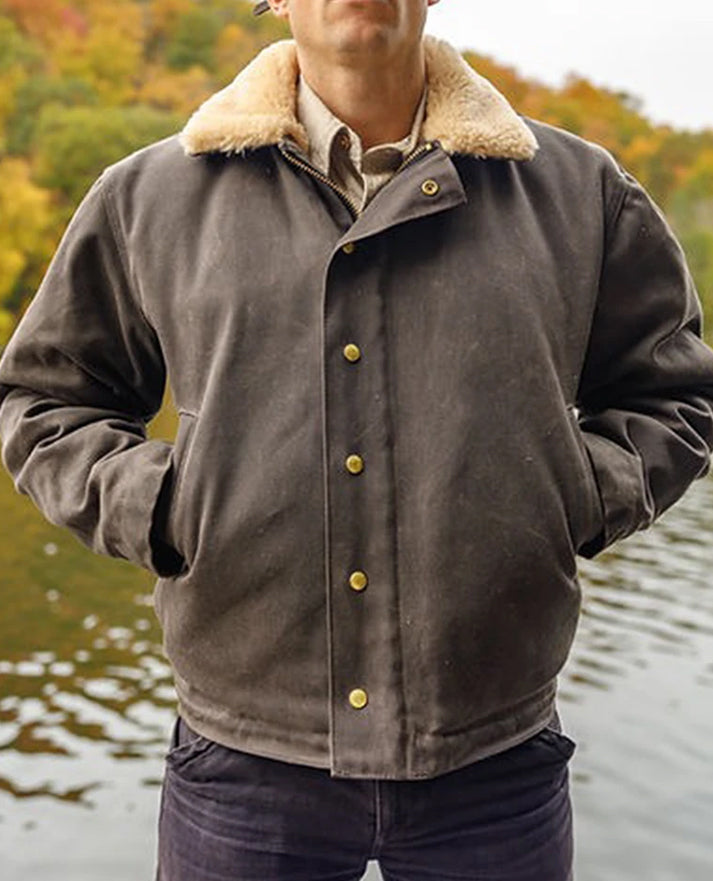 Heat Straps Deck Suede Leather  Brown Jacket