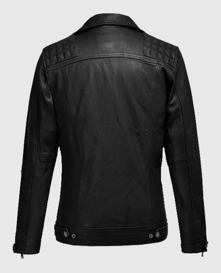 Men's Ironwood Black Biker Leather Jacket - second image