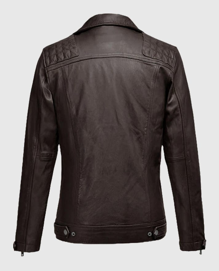 Men's Ironwood Brown Biker Leather Jacket - second image