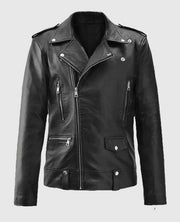 Jeff Goldblum Black Leather Biker Jacket