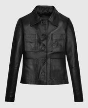 Jenna Ortega Wednesday Black Leather Jacket