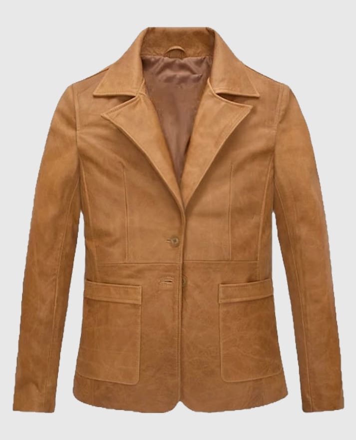 Jennifer Aniston Friends Season 5 Brown Leather Blazer