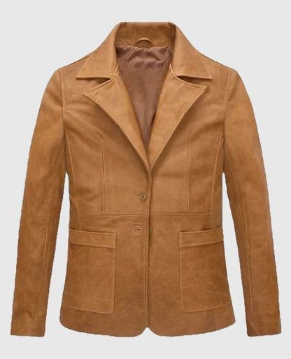 Jennifer Aniston Friends Season 5 Brown Leather Blazer