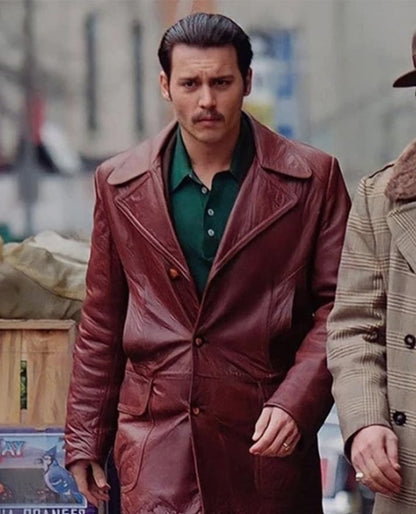 Johnny Depp Donnie Brasco Leather Blazer