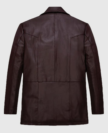 Johnny Depp Donnie Brasco Maroon Leather Blazer