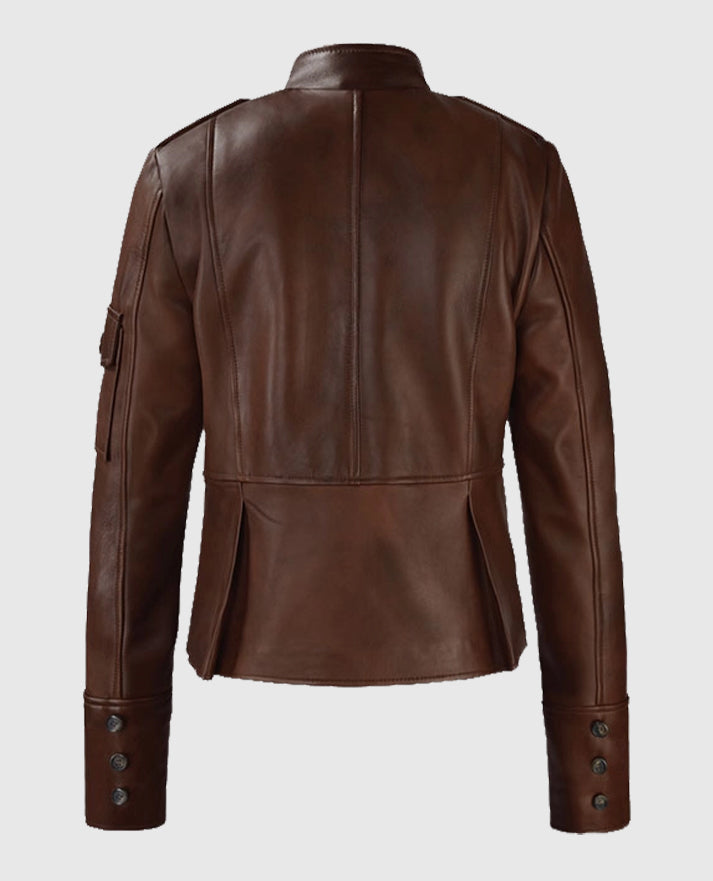 Spanish Brown Katherine Heigl Leather Jacket - second image