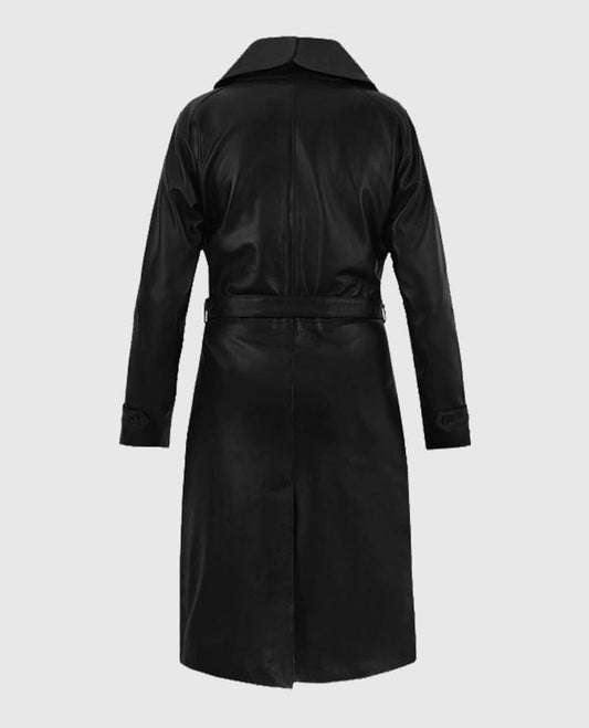 Katherine Waterston Fantastic Beasts Black Leather Long Coat