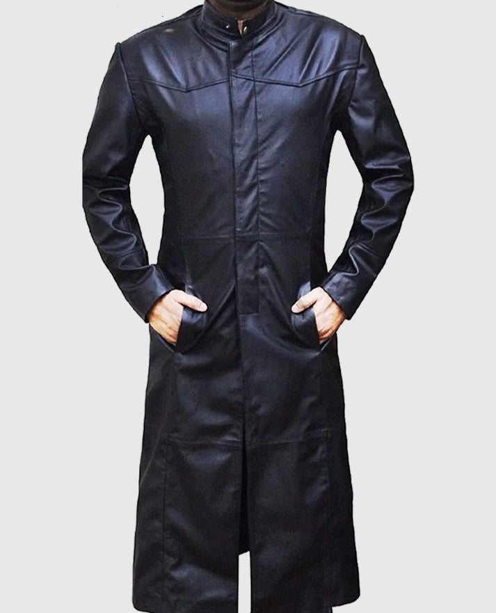  Keanu Reeves Black Trench Coat