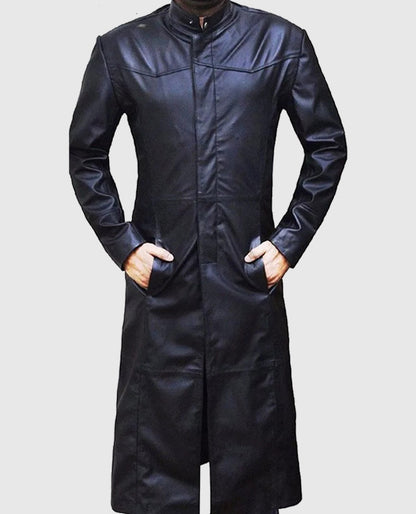  Keanu Reeves Black Trench Coat