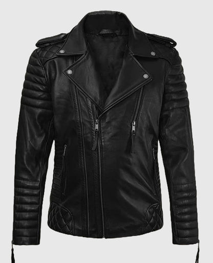 Kevin Durant Black Biker Leather Jacket