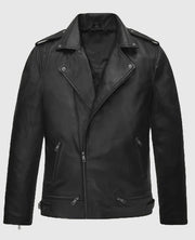 Kim Taehyung Black Leather Biker Jacket