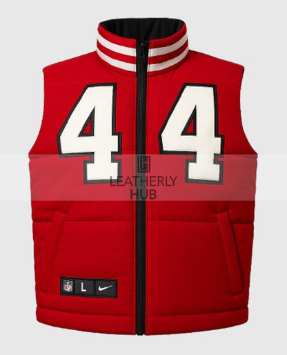 Kristin Juszczyk 49ers Red Puffer Vest