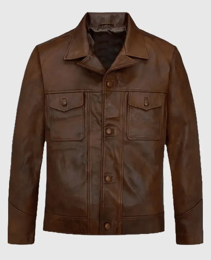 Leonardo DiCaprio Once Upon a Time in Hollywood Brown Leather Jacket