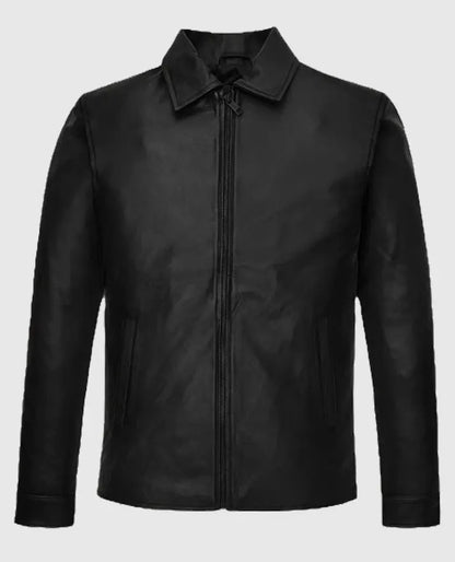 Lionel Messi Black Leather Jacket