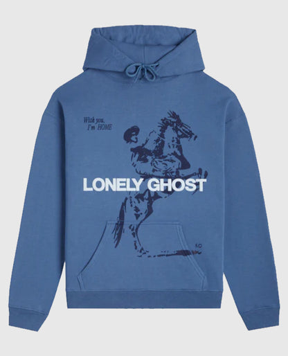 Lonely Ghost Blue Pullover Hoodie