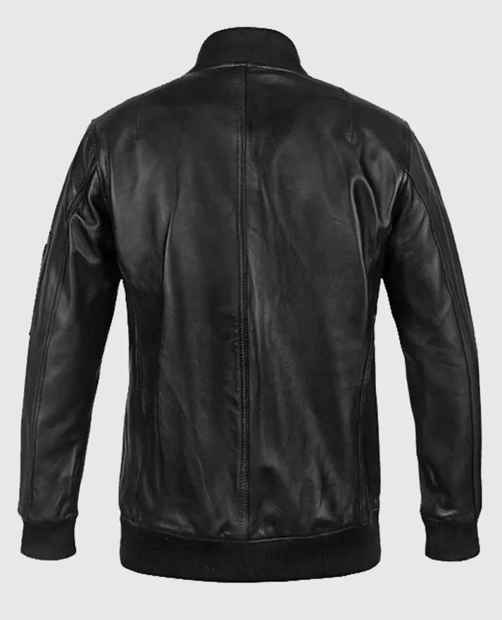 Men's MA-1 Bomber Leather Jacket - second image