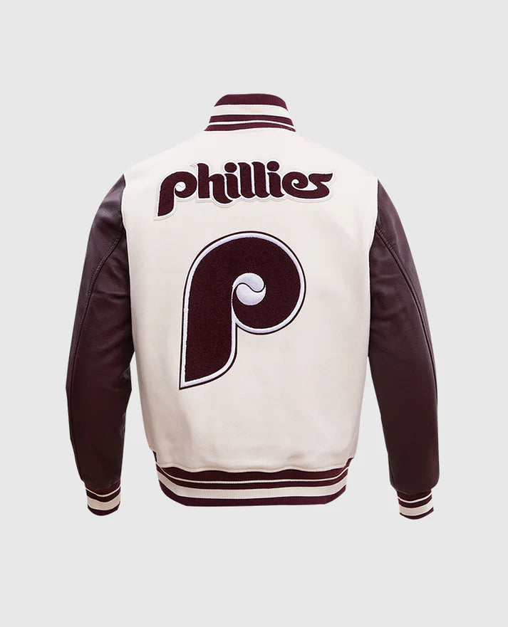 MLB Philadelphia Phillies Men's Rib Wool Varsity Jacket