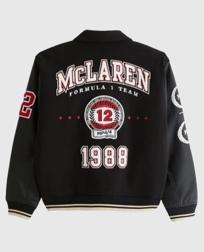 McLaren Black Varsity Bomber Jacket