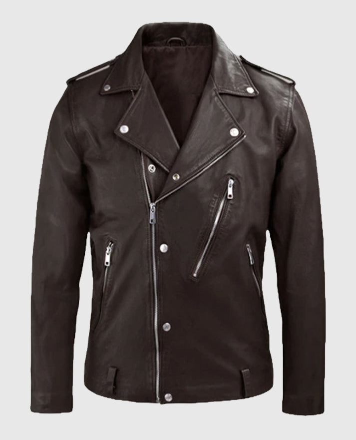 Men's Beast Brown Biker Style Leather Jacket