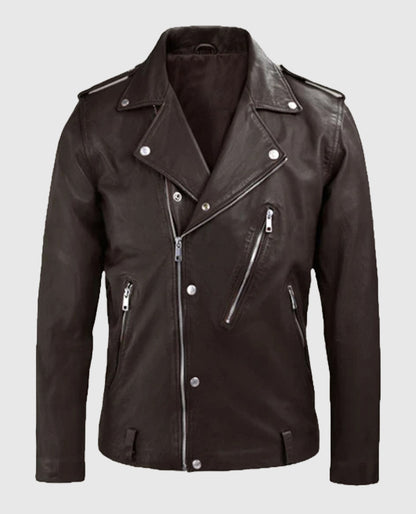 Men's Beast Brown Biker Style Leather Jacket
