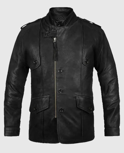 Men’s Black Motorcycle leather Jacket 