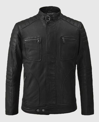 Men's Firefly Moto Black Biker Leather Jacket
