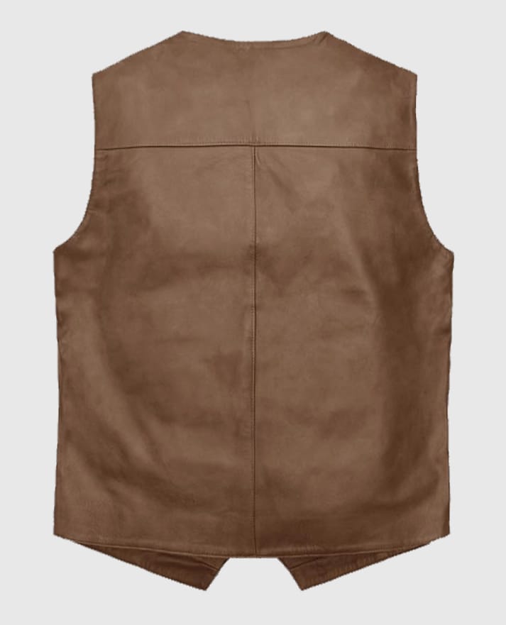 Men’s Iron Stride Vintage-Inspired Brown Leather Vest