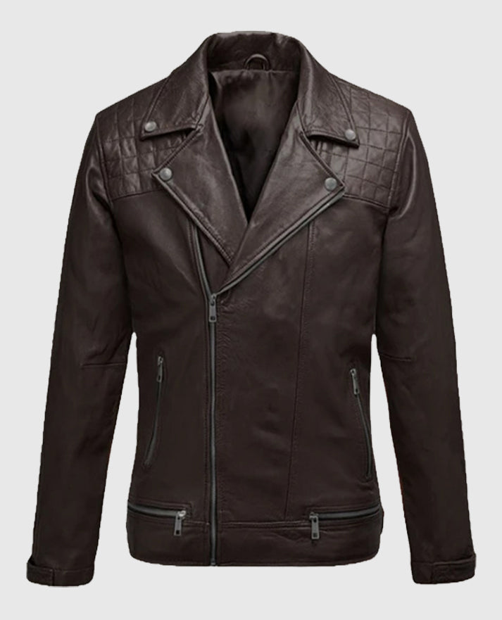 Men's Ironwood Brown Biker Leather Jacket