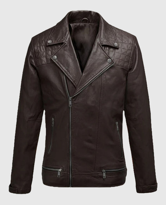 Men's Ironwood Brown Biker Leather Jacket