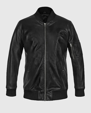 Men's MA-1 Bomber Leather Jacket