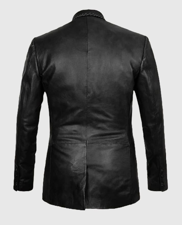 Men's Medieval Black Leather Blazer