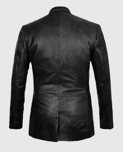 Men's Medieval Black Leather Blazer