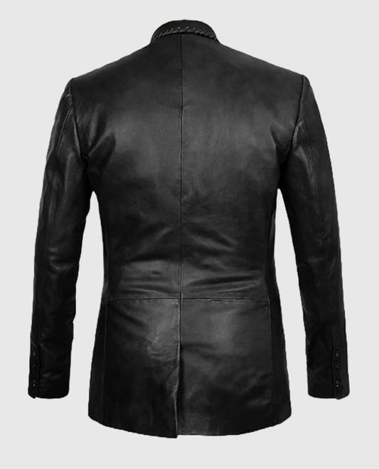 Men's Medieval Black Leather Blazer