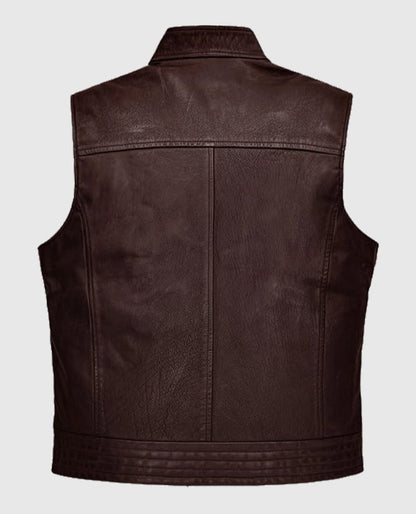 Men’s Road Shaper Dark Brown Leather Vest