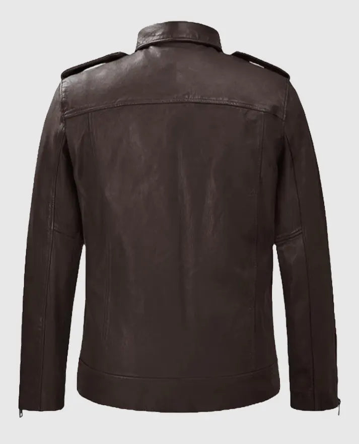Men's Rutland Brown Riding Leather Jacket - second image