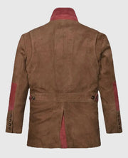 Mens Safari Hickory Suede Leather Blazer