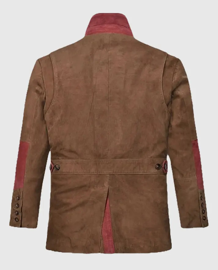 Mens Safari Hickory Suede Leather Blazer
