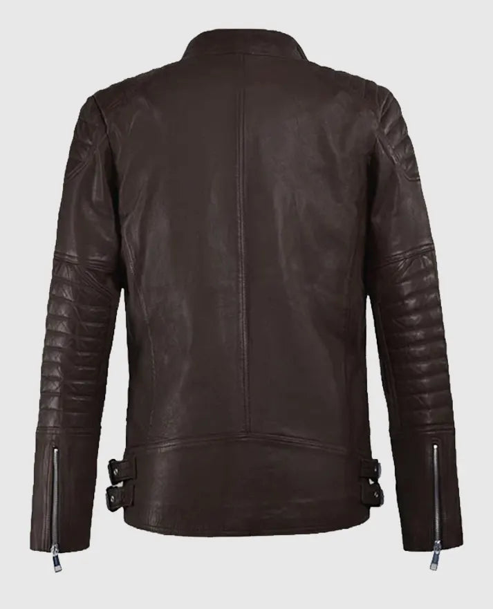 Men's Shotgun Brown Moto Leather Jacket - second image