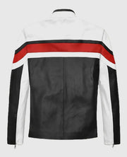 Men's Striped Rocker Leather Jacket