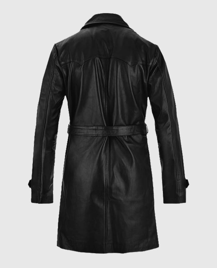 Men's Vintage 1970's Leather Trench Coat - second image